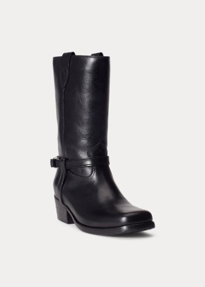 Women's Polo Ralph Lauren Harness Leather Boots | 190532UGD